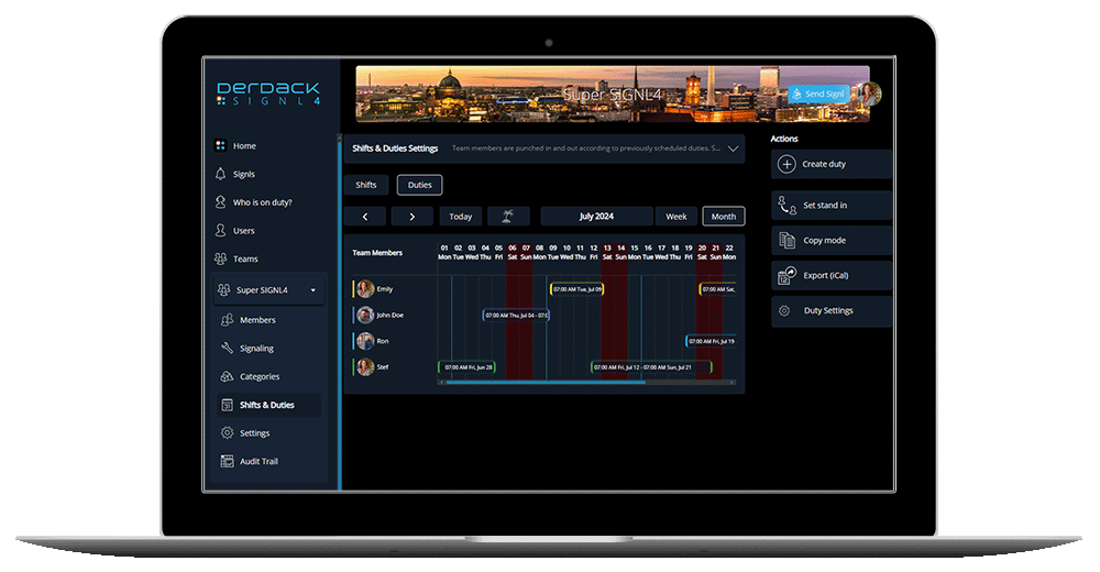 SIGNL4_Webportal_DutyScheduling On Call Scheduling with SIGNL4 Dienstplanung mit SIGNL4